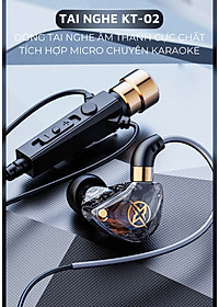 Tai nghe super bass kèm mic livestream RIBI KT02 - Thiết kế đeo vòng qua tai - Phù hợp nghe nhạc, chơi game, ghi âm, học online - Hàng chính hãng