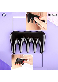 Lược sừng đen 5 răng mát xa (Size: S - 9cm) COH144B - Massage đầu giúp lưu thông khí huyết - Chăm sóc tóc