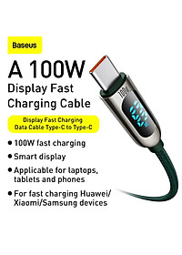 Cáp sạc nhanh C to C màn hình LED PD 100W Baseus Display Series CATSK-C01- Hàng chính hãng.