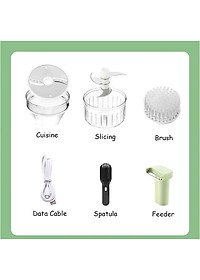 Máy xay mini cầm tay 3 trong 1 (máy xay nghiền tỏi ớt, rau củ, sinh tố;, máy nạo gọt hoa quả; máy cắt sợi, thái lát đồ ăn) dễ dàng vệ sinh - Chính hãng MINIIN (Giao màu ngẫu nhiên)