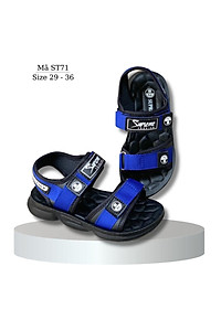 Xăng đan bé trai dép quai hậu trẻ em nam tiểu trung học quai ngang siêu nhẹ màu xanh dáng thể thao phù hợp cho bé 5 6 7 8 9 10 11 12 tuổi đi học đi biển ST71