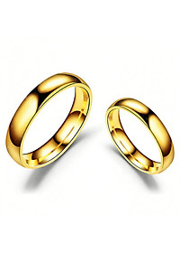 Combo Nhẫn trơn truyền thống Nam Nữ, Chất liệu hợp kim Titanium, bản rộng 4 li-Nữ và 6li-Nam, Kèm túi Nhung đựng trang sức.