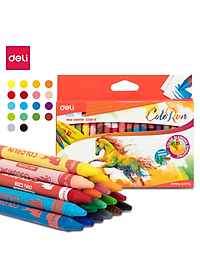 Bút sáp nến Deli - 12 màu/18 màu/24 màu - 1 hộp - EC20800/EC20810/EC20820