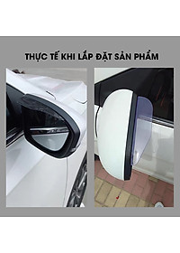 Bộ 2 Vè che mưa gương chiếu hậu ô tô hạn chế nước mưa đọng vào gương, gia tăng tầm nhìn TÂM LUÂN Chổi lau tẩm dầu - Hàng chính hãng