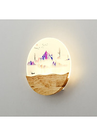 Đèn trang trí gắn tường phòng ngủ, phòng khách LED hình dãy núi 3 màu ánh sáng