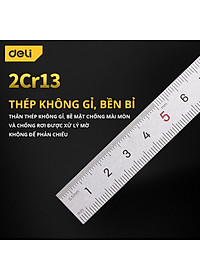 Thước Kẻ Thép Deli Các Kích Thước 15/20/30/50cmTiện Lợi - Chất Liệu Chống Mòn Gỉ - DL8015