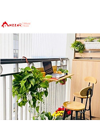 Bàn gỗ treo ban công gấp gọn kích thước chất liệu gỗ thông nhập khẩu cao cấp Anzzar BBC-04