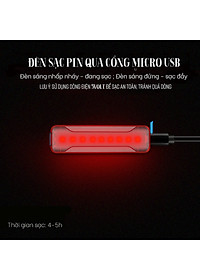 Đèn đuôi nhấp nháy đèn cảnh báo sau cho xe đạp thể thao màu đỏ A02 siêu sáng, chống nước, thời gian sáng lên đến 200h Mai Lee