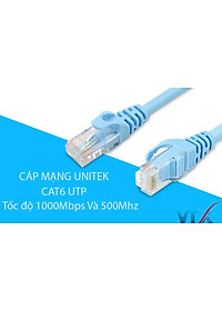 Nơi bán Dây cáp mạng LAN đúc sẵn 2 đầu Cat6 UTP Unitek chân vàng