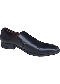 Giày tây nam Trường Hải không dây da bò  thật màu đen mềm mại đế cao su không trơn may chắc chắn GT810