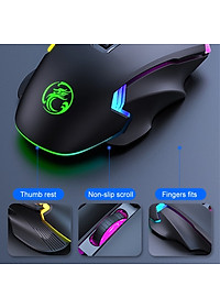 Chuột Led RGB gaming T70 7200dpi công thái học chống mỏi cổ tay Cho máy tính laptop hàng nhập khẩu