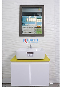 Gương soi Kibath khung viền màu xám KT 55x70 cm