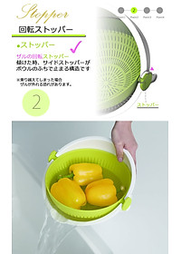 Bộ rổ nhựa đa năng 2 lớp tròn hàng nội địa Nhật Bản