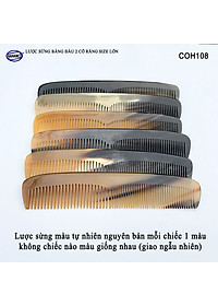 Lược sừng xuất Nhật (Size:XL- 19cm) COH108 - Lược bằng đầu 2 loại răng - Chăm sóc tóc