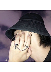 Nhẫn nam nữ hình chữ thập phong cách hip hop thời trang Hàn Quốc