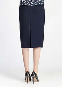 Chân Váy Midi Xẻ Sau De Leah - Xanh Dương Đen