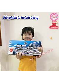 Đồ chơi lắp ráp, xếp hình tàu chiến Qman 1411 cho bé trai - Tàu tuần dương biển (700 mảnh ghép)