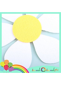 Dây chữ Happy Birthday hoa cúc vải nỉ trang trí sinh nhật