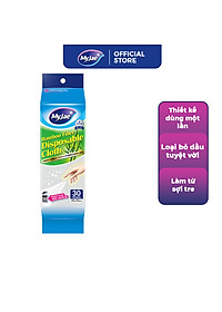 Khăn Lau Sợi Tre MyJae Một Lần Dùng Lau Bề Mặt, Đánh Bay Dầu Mỡ 20cm x 25cm (30 Cái/Bịch)