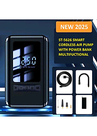 Máy Bơm Lốp Xe Máy Xe Đạp Không Dây Thế Hệ Mới 2025 150PSI LED Display Nhỏ Gọn Mạnh Mẽ Tự Động Ngắt Khi Đủ Hơi