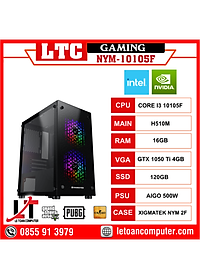 Thùng PC Gaming Xigmatek LTG2 H510/I3-10105F/16GB/120GB/GTX1050Ti/500W - Hàng chính hãng