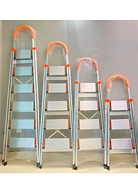 Thang nhôm 3 - 4 - 5 - 6 bậc xếp gọn - chữ A -  bản to - tay vịn -  cao cấp chính hãng -  thang gia đình đa năng gấp gọn