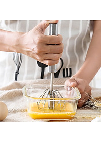 Dụng Cụ Đánh Trứng Cầm Tay Dạng Ấn Trục Xoay Tự Động - Chất Liệu Thép Không Gỉ 304 Cao Cấp - Chính Hãng MINIIN