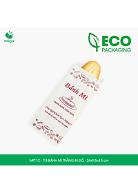 MFT1C - 24x9.5x4.5 cm - 1000 Túi giấy bánh mì trắng có in