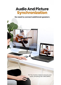 Ugreen UG70693CM323TK 4K 60hz Bộ chuyển đổi HDMI sang USB Type-C màu ghi xám có cổng cấp nguồn micro usb 5v - HÀNG CHÍNH HÃNG