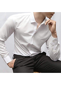 Áo sơ mi nam trơn dài tay, áo sơ mi trắng gấp hộp công sở chất liệu cotton mịn cao cấp(Cam Kết Chất Lượng)