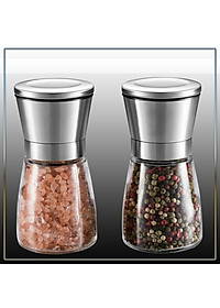 Máy Xay Tiêu Cầm Tay Thủy Tinh - Dụng Cụ Cối Xay Tiêu Nắp Inox Vặn Tay Nhỏ Gọn Tiện Dụng - Hàng Loại 1 - Chính Hãng MINIIN