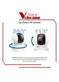 Camera Wifi TP-Link Tapo C212 Độ Phân Giải 2K QHD Quay/Quét 360 Độ Hỗ Trợ Cổng LAN - Hàng Chính Hãng