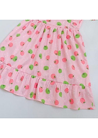 Váy hai dây quả táo bé gái 7-12 tuổi chất liệu vải thô