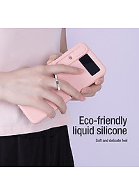 Ốp lưng iRing chống sốc silicon cho Samsung Galaxy Z Flip 4 có nắp đậy bảo vệ Camera hiệu Nillkin Camshield Silky Silicon Case - chống sốc cực tốt, chất liệu cao cấp, trang bị iring đeo tay chống rơi rớt - Hàng nhập khẩu