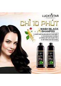 Dầu gội phủ bạc thảo dược cao cấp. Gội là đen LUCKY STAR chiết xuất nhân sâm và thảo mộc tự nhiên. Dầu gội nhuộm tóc giúp tóc đen tự nhiên, khỏe mạnh. Dầu gội đen tóc trong 10 phút ngay tại nhà, phiên bản mới có lược