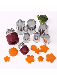 Bộ Dụng Cụ Cắt Tỉa Rau Củ Quả Inox 8 Món, Bộ Khuôn Cắt Tạo Hình Rau Củ Quả, Khuôn Làm Bánh - Hàng Loại 1 - Chính Hãng MINIIN