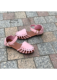 Dép sandal bé gái BIBIKIDS rọ bít mũi màu hồng kiểu dáng búp bê duyên dáng phong cách Hàn Quốc 6 - 12 tuổi SG64