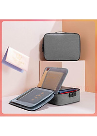 Vali mini 3 tầng nhiều ngăn có khóa mã số an toàn, cặp đựng giấy tờ, tài liệu có khóa kéo, chất liệu vải chống thấm nước