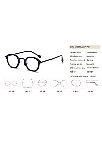 Gọng Kính Cận, Kính Giả Cận Nam Nữ Mắt Vuông Nhỏ Xíu, Độc Lạ, Full Đen, Trong Suốt - BLUE LIGHT