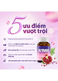 [Hộp 30v] Viên Uống Trắng Da Ritana Ecogreen Chứa Glutathione Mờ Sạm Nám, Chống Nắng Cho Da