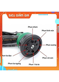 Vòi xịt nước tưới cây rửa xe 8 chế độ 206815