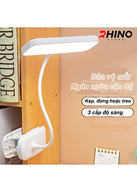 Đèn học LED gắn kẹp bảo vệ mắt chống cận cảm ứng Rhino L401, tích điện đa năng làm việc, để bàn học - Hàng chính hãng