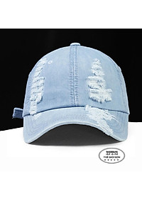 mũ lưỡi trai thời trang, nón jeans rách thời trang cá tính - màu xanh