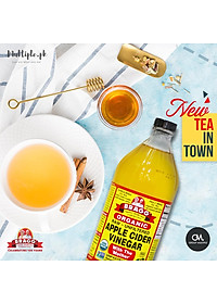 Combo 2 chai giấm táo BRAGG Hữu cơ Nhập khẩu USA chai 473ml siêu tiết kiệm