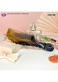  Lược Sừng Vân Nưa Chuôi Cuốn (Size: XL-20cm) Họa Tiết Uốn Lượn Sắc Sảo, Chăm sóc tóc - COH160