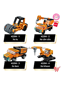 Đồ Chơi Xếp Hình Lắp Ráp 8 in 1 Qman 42204 - Xe Xây Dựng Xe Vận Tải Hạng Nặng (463 mảnh ghép) - Dành cho bé từ 6 tuổi