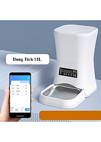 Máy Cho Chó Mèo Ăn Tự Động Dung Tích 11L - Máy Cho Mèo Ăn Có Màn Hình Hiển Thị - Có Video Và Ảnh Thật