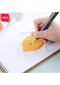 Giấy nhớ giấy nhắn hình hoa quả 73mm x 60mm Deli - Giấy note ghi chú -  1 tệp - 25601