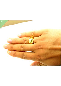 Combo Nhẫn nam Phong Thủy kèm Hộp đựng lót Nỉ, Khắc Chữ CÁT TƯỜNG, Chữ PHÁT, Chữ LỘC, Hợp Kim không rỉ, mạ vàng 18K, Size Nhẫn 18, Phù Hợp Nam Từ 55 – 80kg