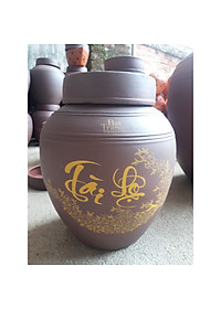 Hũ sành đựng rượu tài lộc Bát Tràng loại 30L
